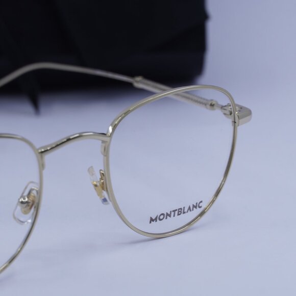 Montblanc MB0111O 002 Aviator Eyeglasses 49mm – Gold - Picture 2 of 10